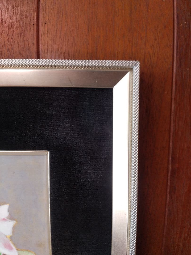 色紙・額 故 畠山 錦城画伯 「蘭」 真筆証明書付き