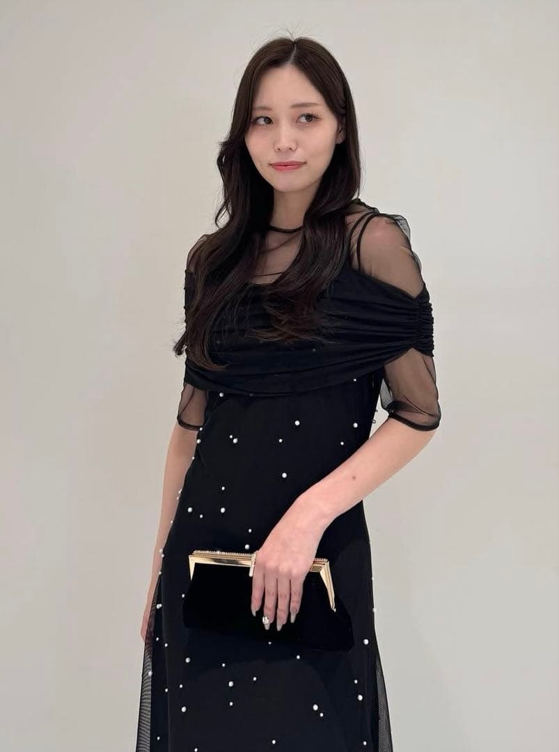 公式サイトSは完売！2WAYチュールトップスパールAラインドレス結婚式 LEJA