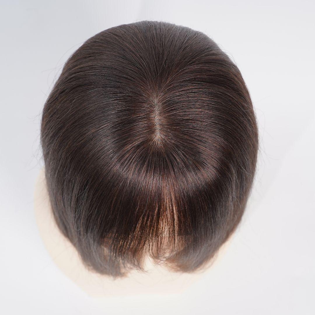 人毛100%フルウィッグ　医療向けフルウィッグ　広い人工頭皮　超リアル　小顔減齢