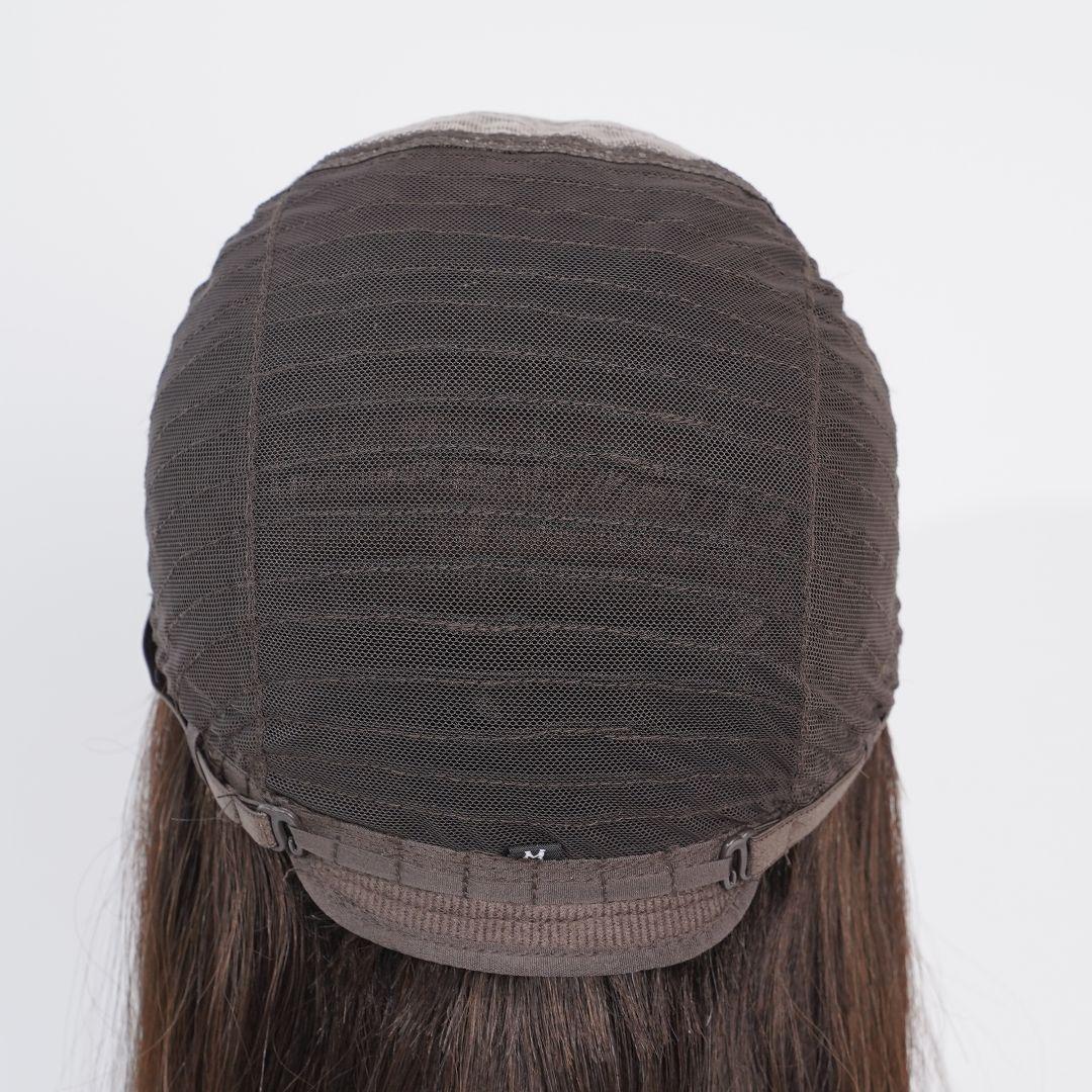 人毛100%フルウィッグ　医療向けフルウィッグ　広い人工頭皮　超リアル　小顔減齢