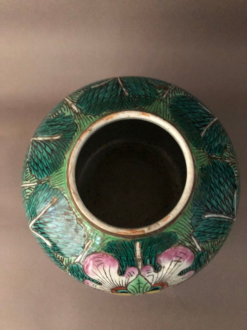 中国骨董　古美術　清朝　粉彩壺