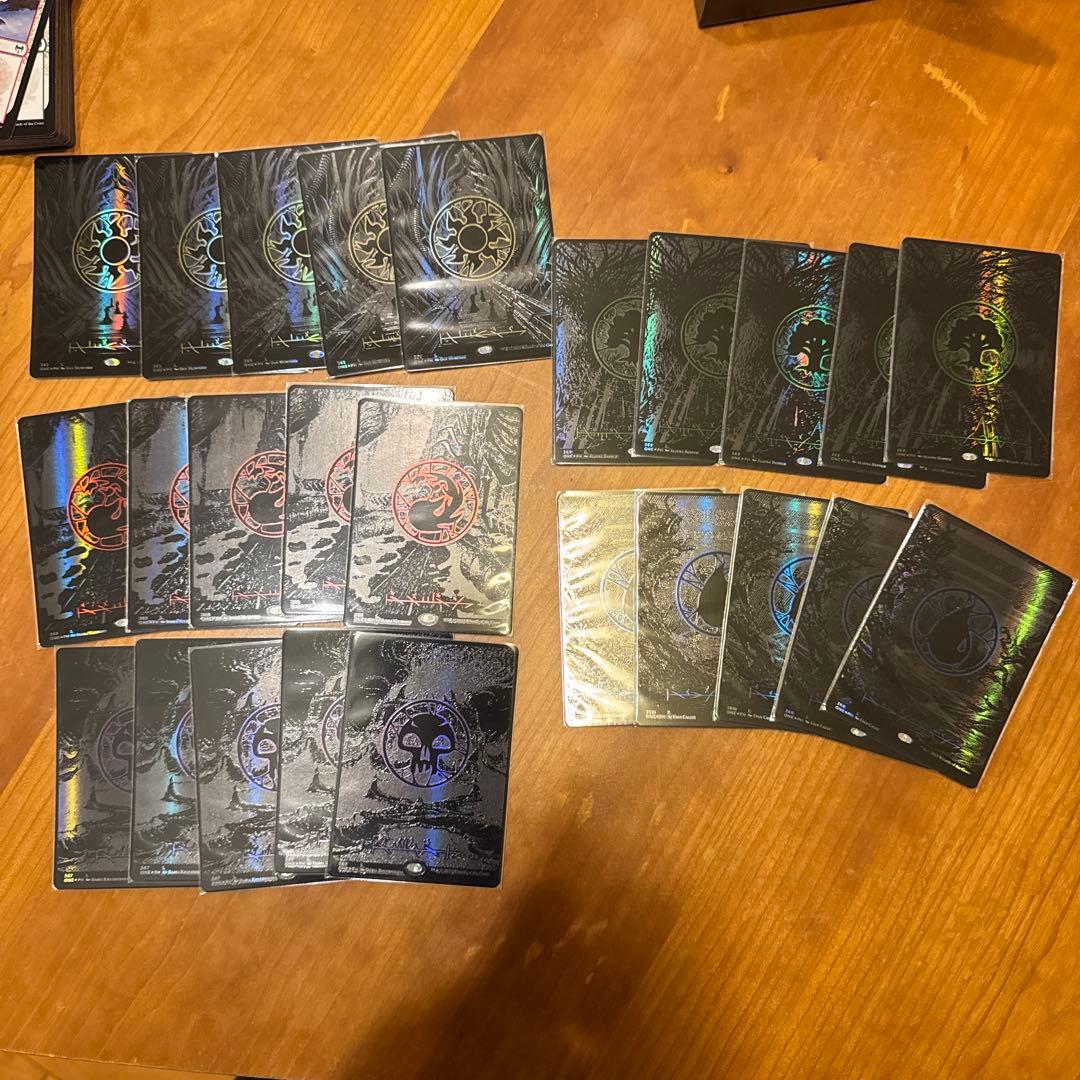 基本土地　オイルスリック　5枚ずつセット　計25枚