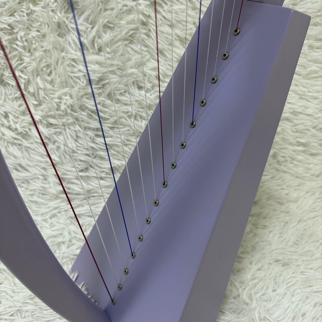 超軽量 パステルハープ パープル 15弦 ケース付き グレースハープ