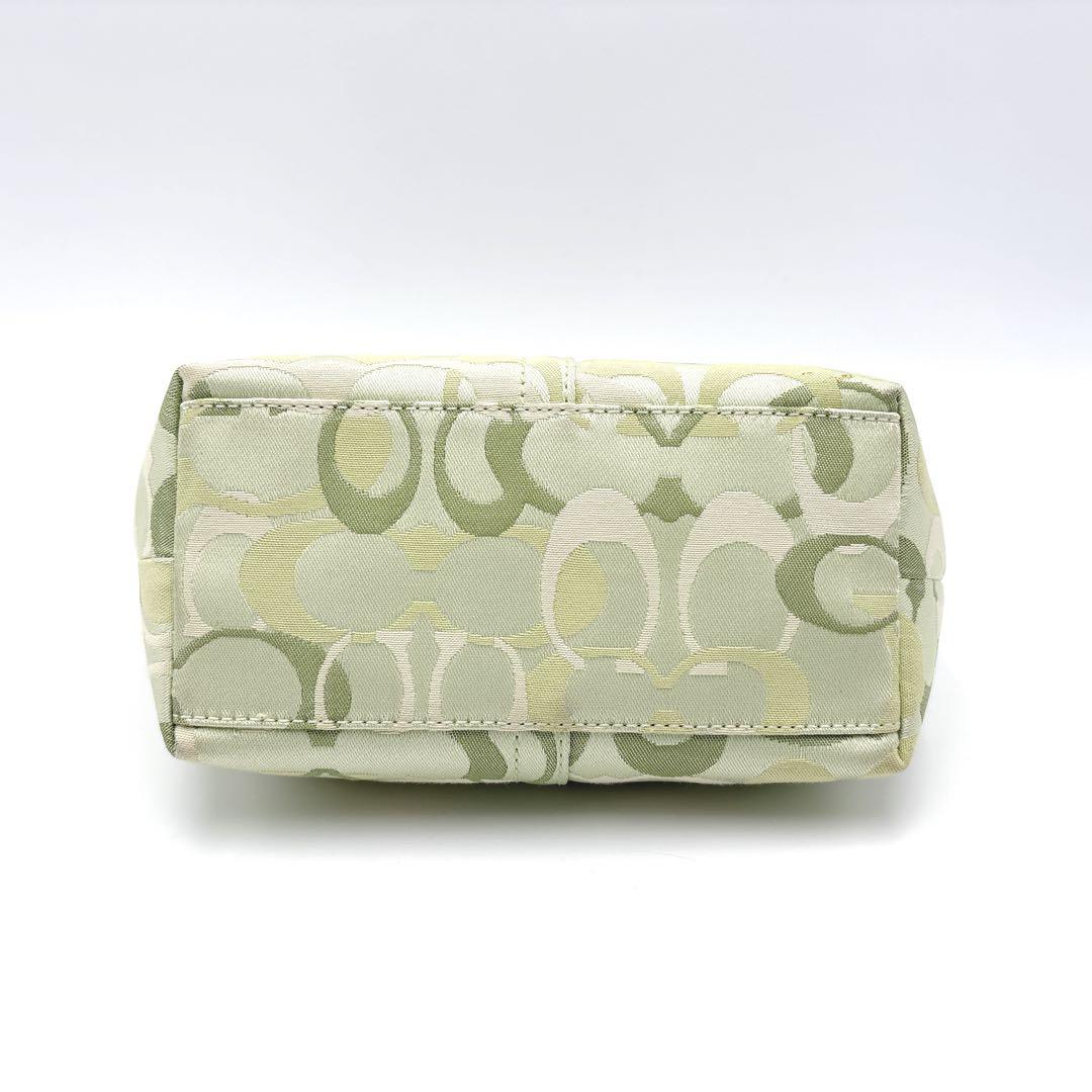 【美品】COACH コーチ シグネチャー アクセサリーポーチ 6561 グリーン