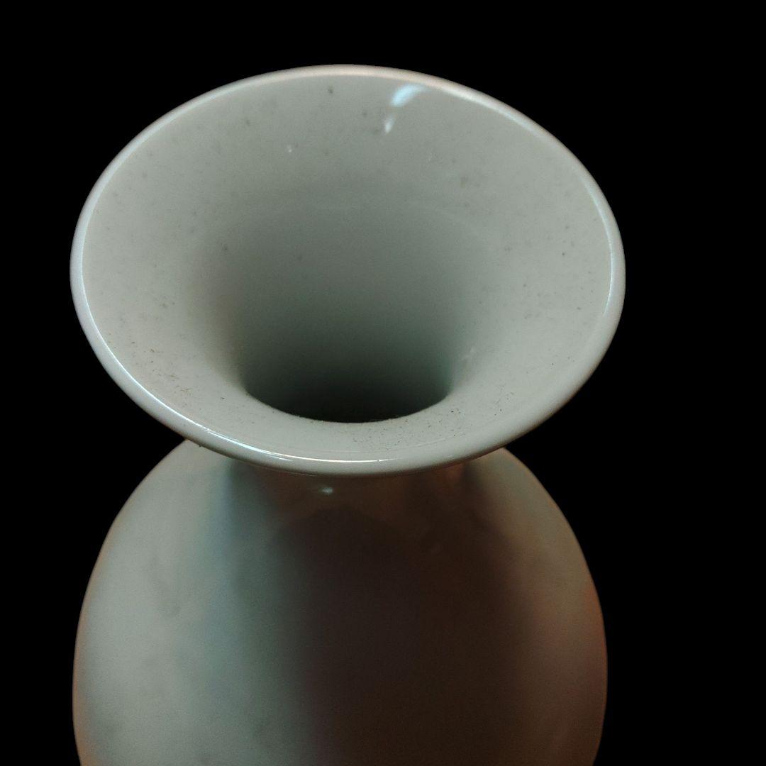 中国美術　景徳鎮写　白磁鶴首花瓶