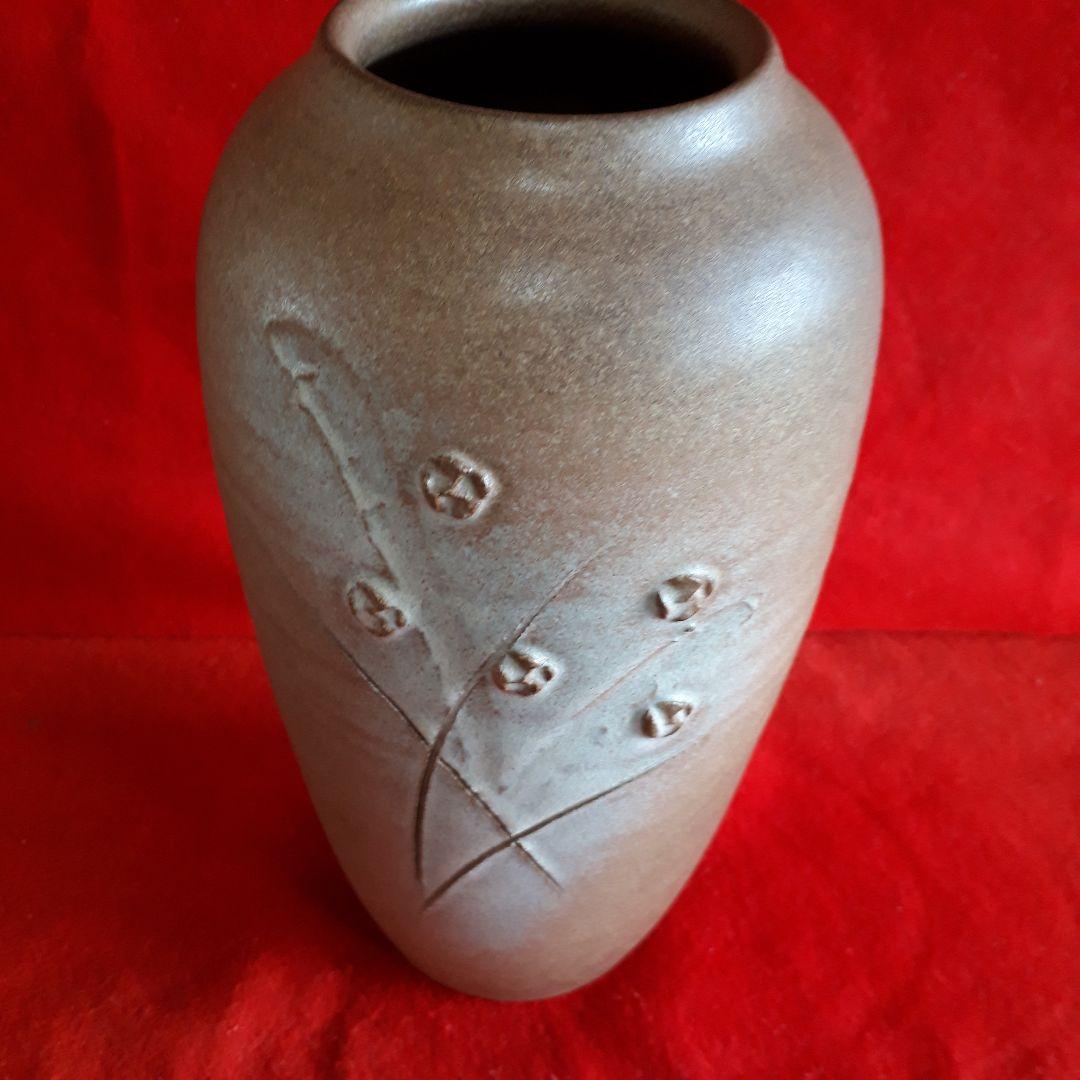 京焼阪野鳳洋作、鉄燿花瓶