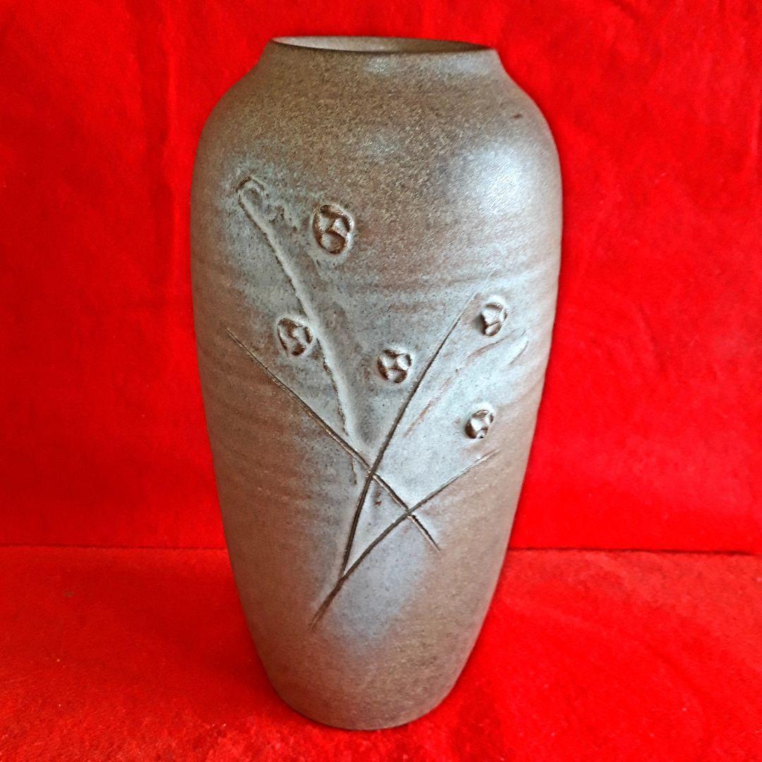 京焼阪野鳳洋作、鉄燿花瓶