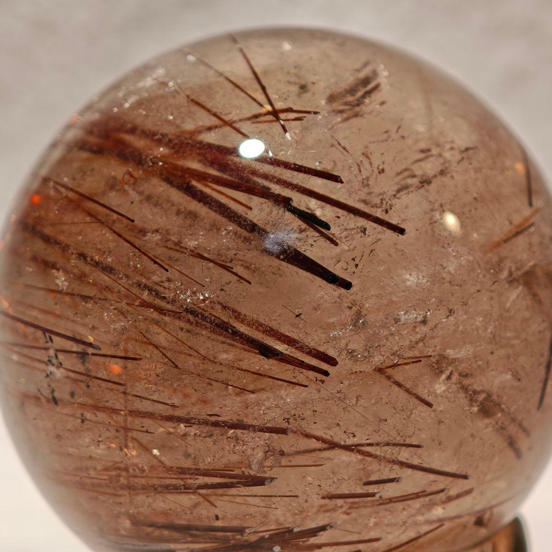 【51mm】ゴールドルチルクォーツ スフィア 丸玉 天然石 金針