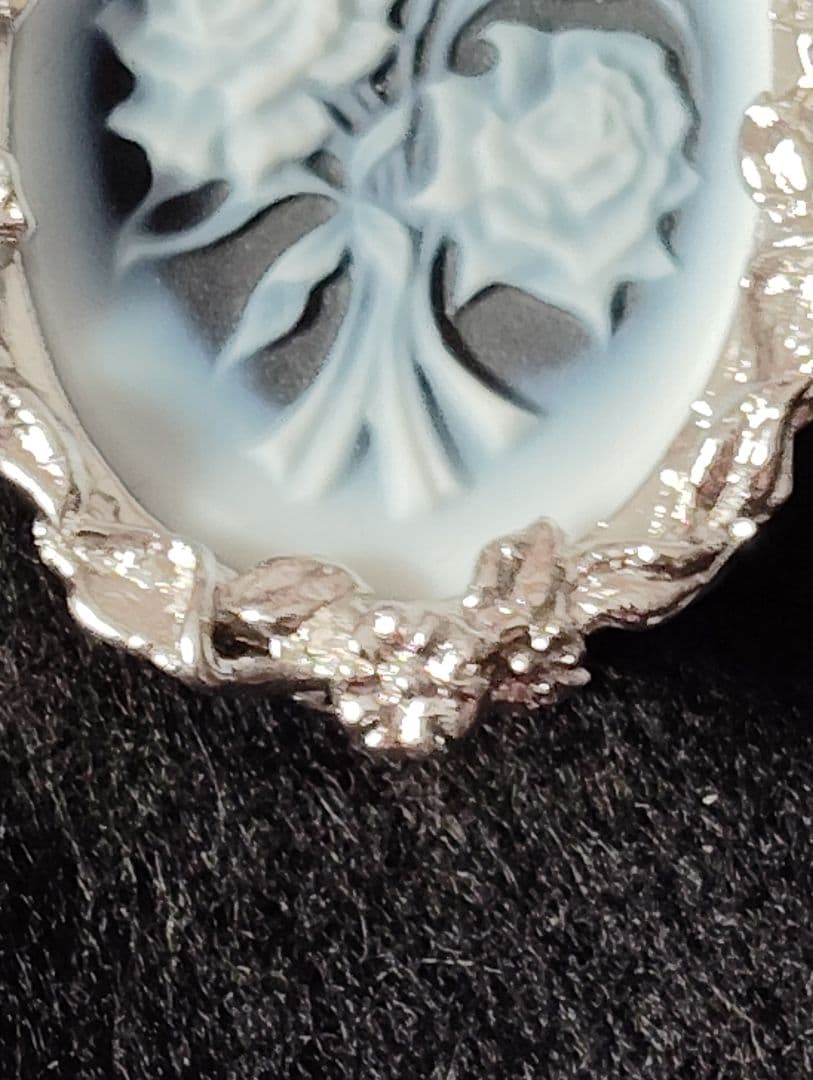 STEPHAN　カメオ　花　ブローチ　ネックレス　ペンダント　2WAY　チャーム