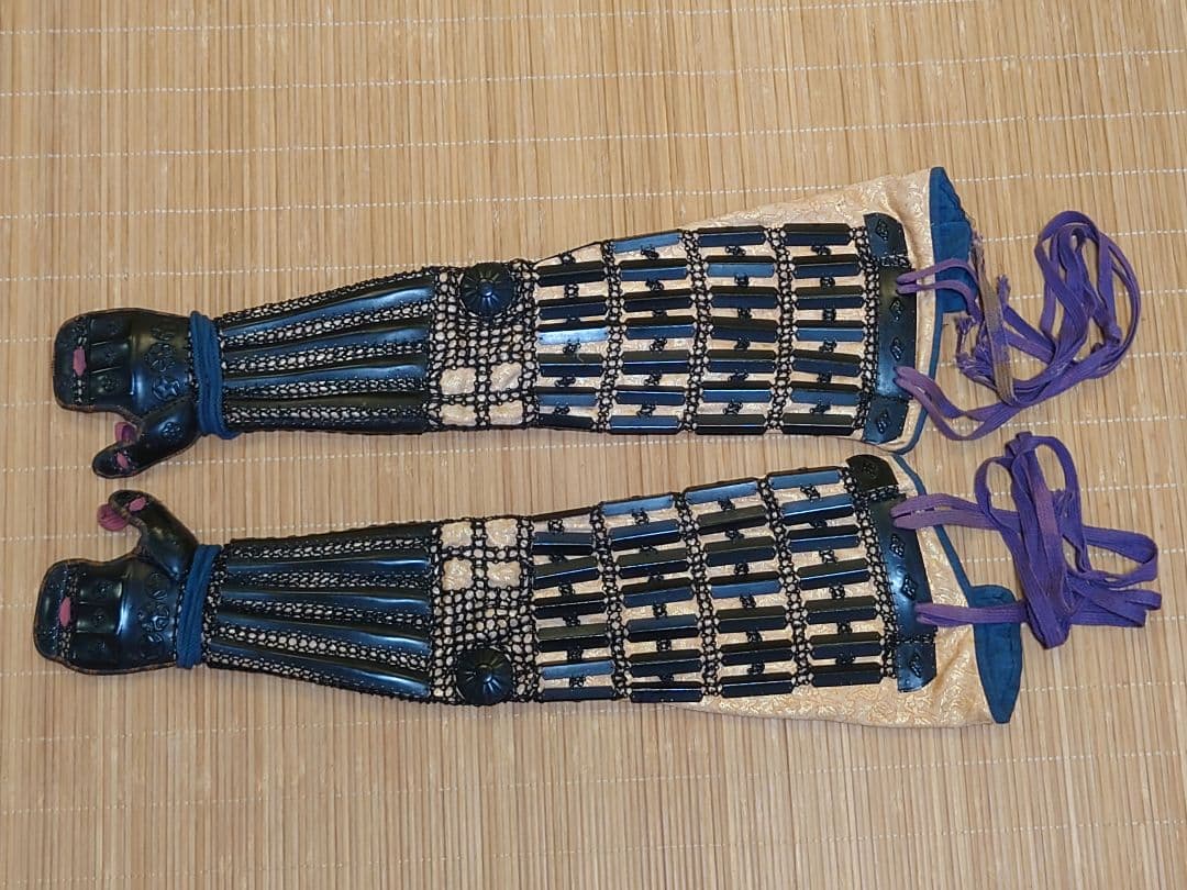 ★送料無料☆紫白糸威大袖黒二枚胴具足☆等身大鎧一領☆甲冑★