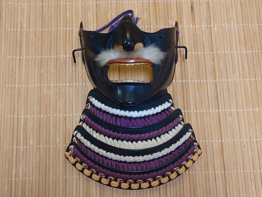 ★送料無料☆紫白糸威大袖黒二枚胴具足☆等身大鎧一領☆甲冑★