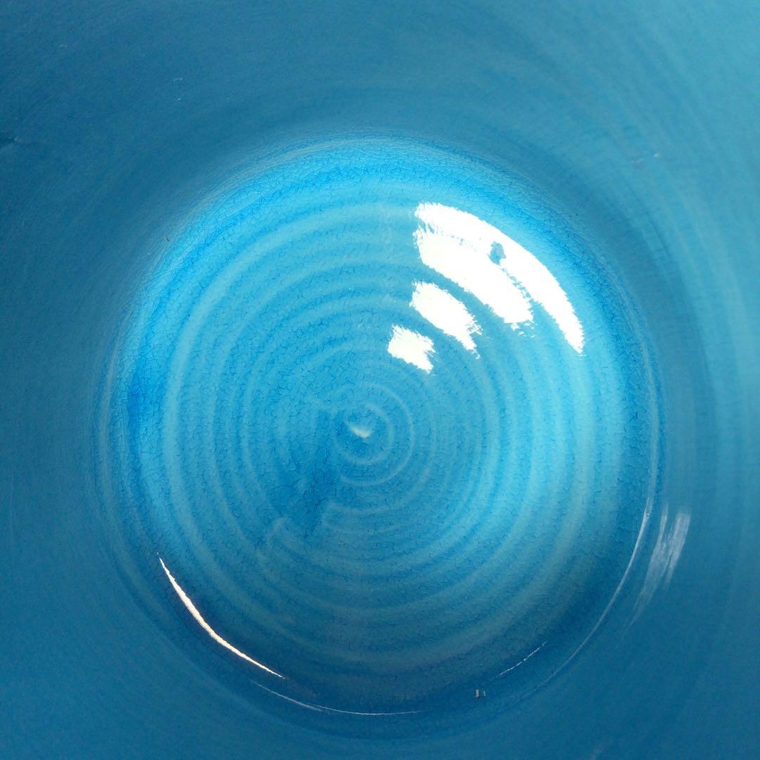 Ｒ６５６　水指　『御室窯造』『浅黄交趾』『末広水指』　共箱　茶道具