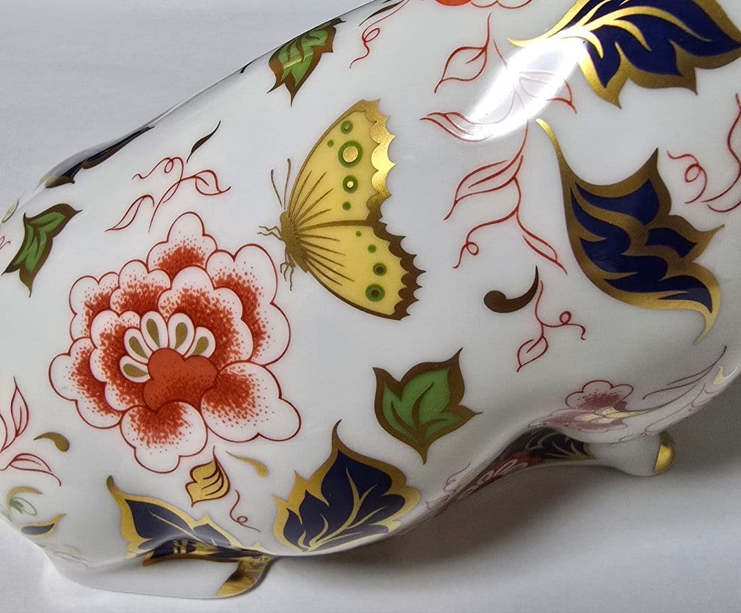 工芸品  Crown Derby Sitting Pig