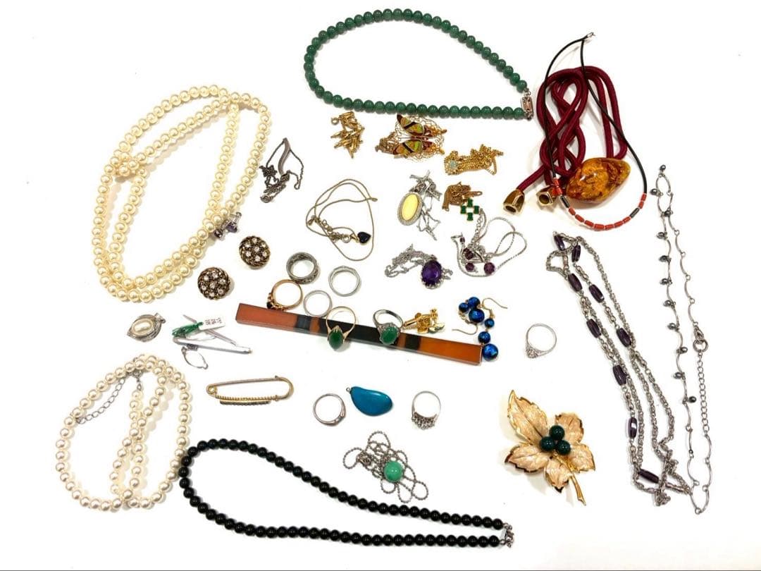 ▽アクセサリー100点以上　ネックレス　リング　メッキ　ブローチ　SILVER