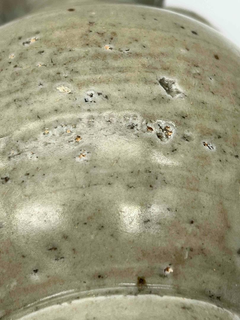 北宋時代　青磁弦紋水注　越州窯　水滴　水指　水差し　茶道具(C-68)