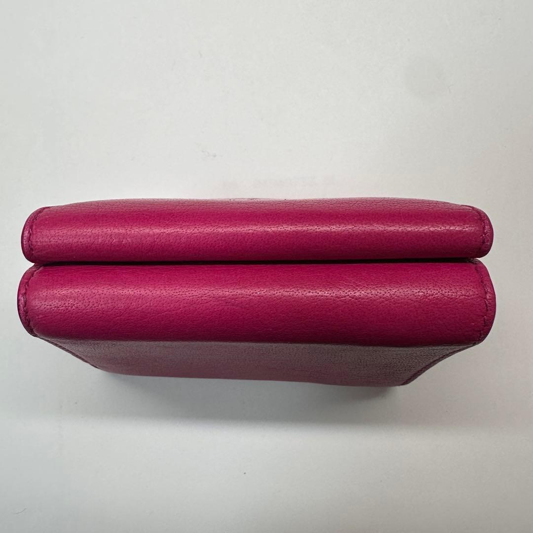 ほぼ未使用　バレンシアガbalenciagaペーパー ミニウォレット三つ折り　桃