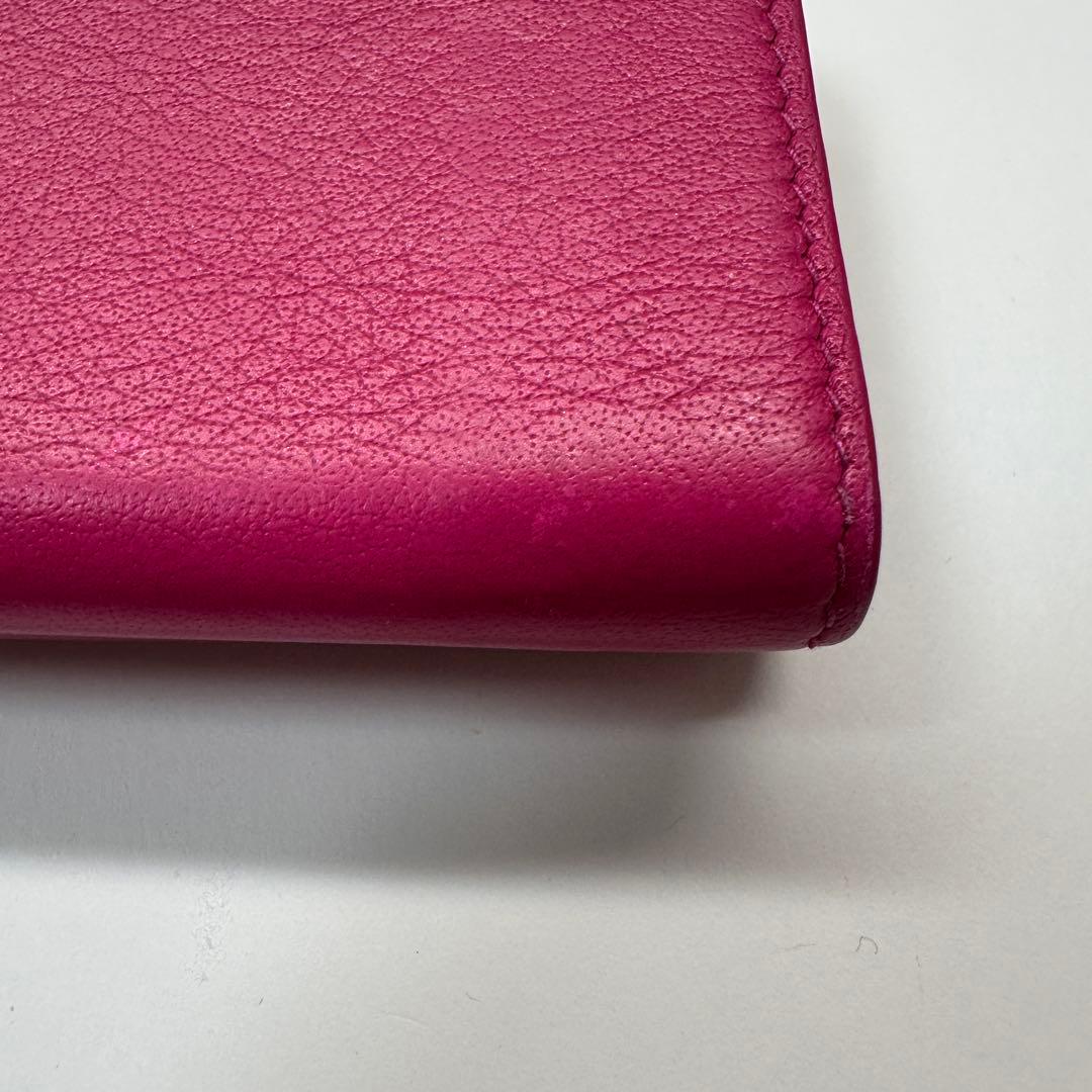 ほぼ未使用　バレンシアガbalenciagaペーパー ミニウォレット三つ折り　桃