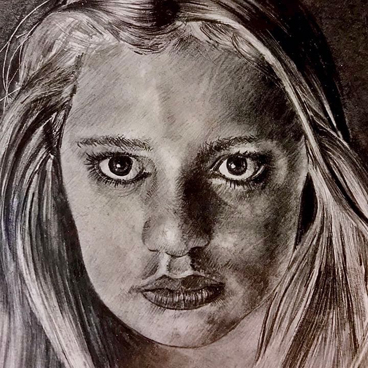 肉筆 鉛筆画　1980年作　1点限りの原画　自作