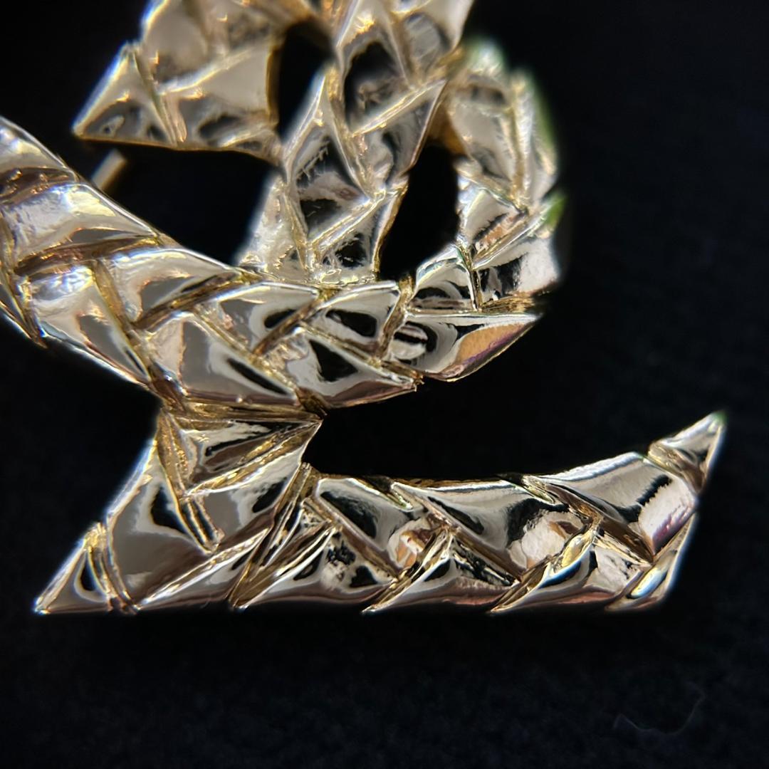 【美品】イヴサンローラン ブローチ ゴールドカラー　0607004