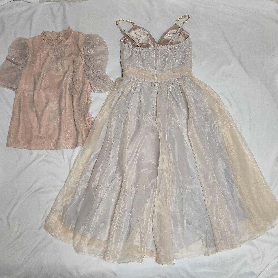 【2way☆】ROBE de FLEUR　チュールｘレースブラウスセットドレス