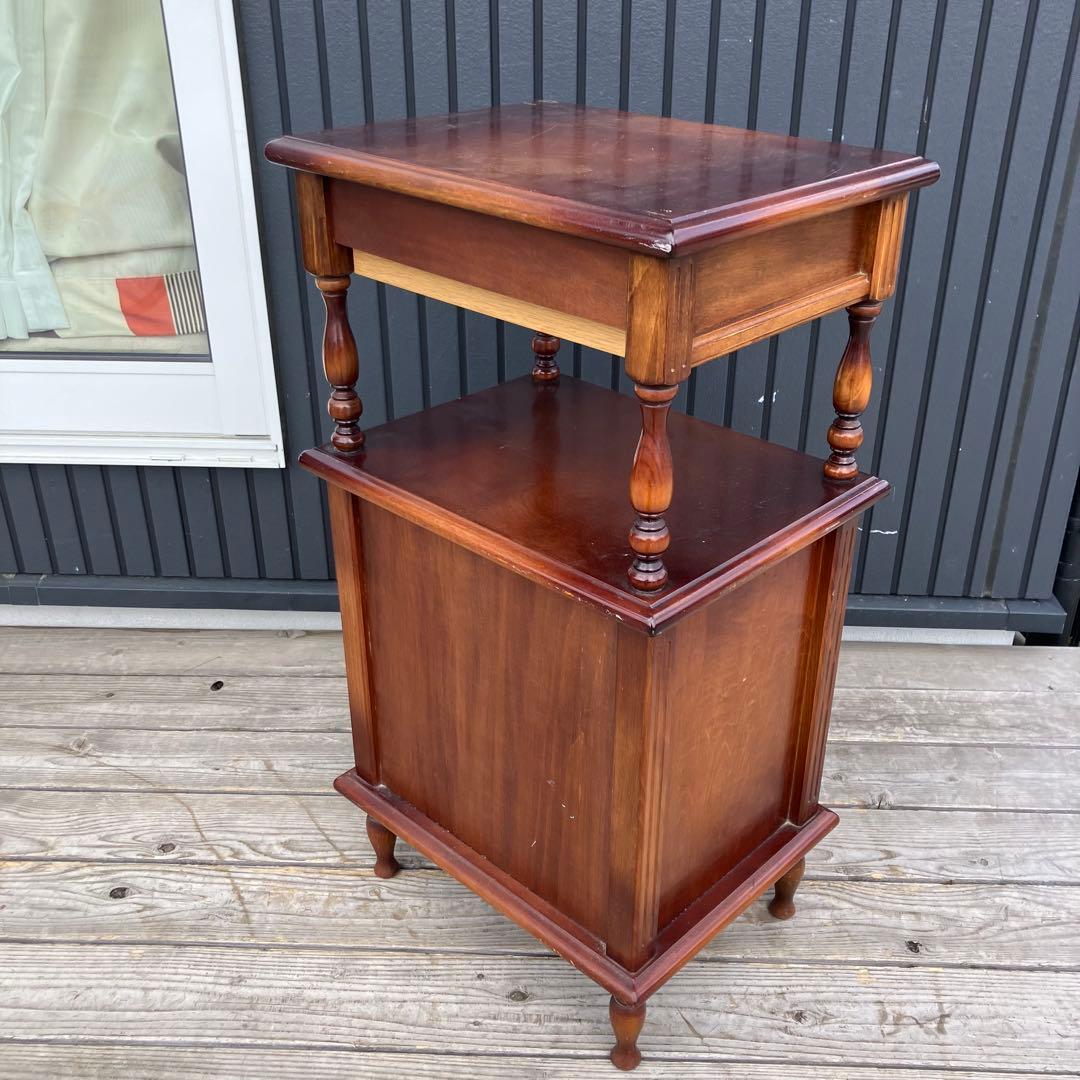 昭和レトロ コクヨ 木製コンソールテーブル コールキャビネット 電話台 花台