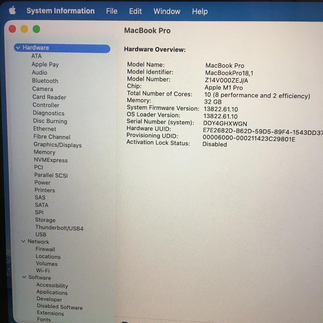 極美品MacBookPro 16インチ M1 32/500GB 16コア