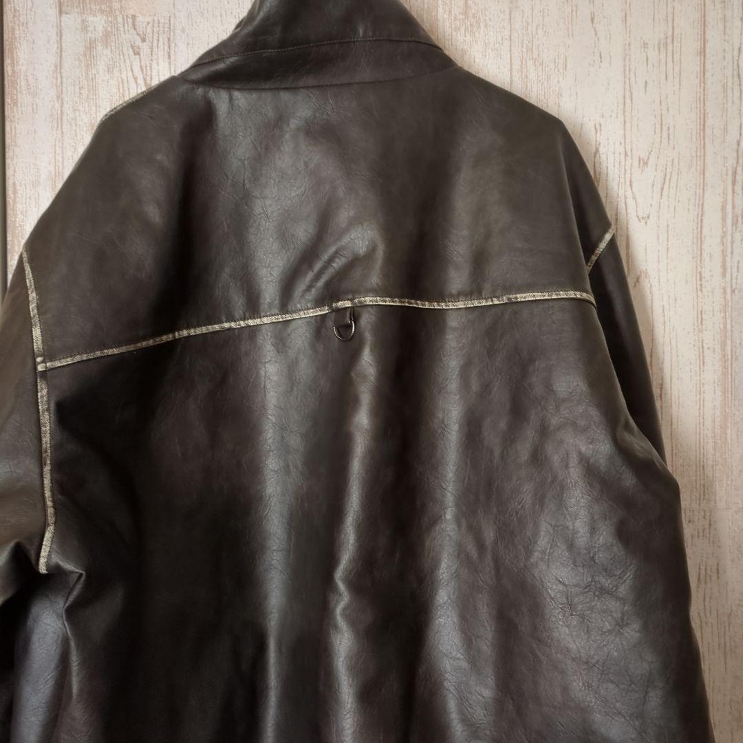 リバーシブルPUレザーフリースジャケット