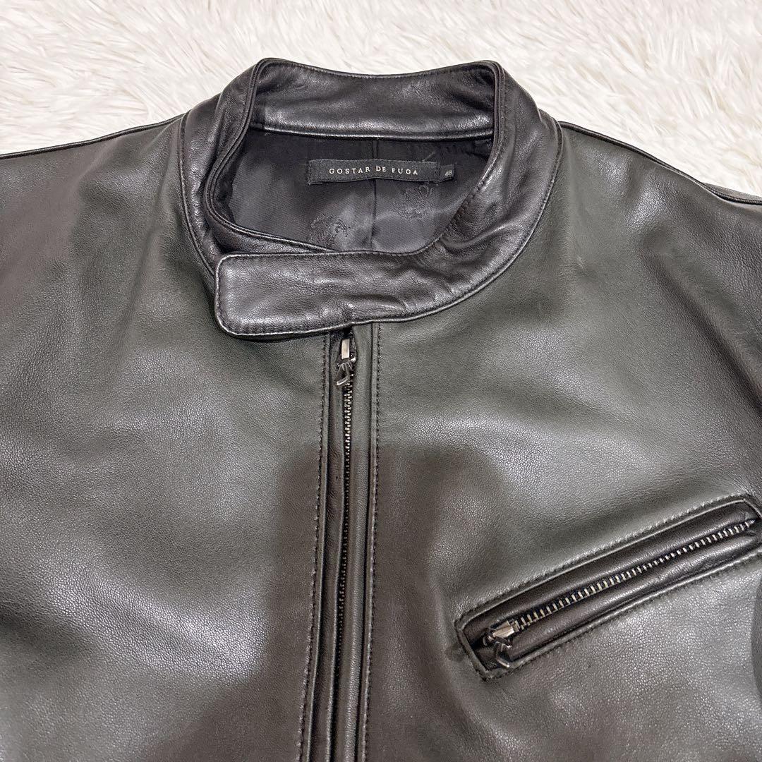 ゴスタールジフーラムレザーライダースジャケット48XLサイズブラック黒羊革y2k