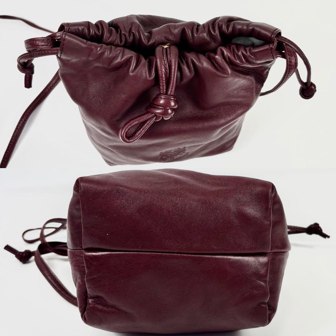 【希少カラー】LOEWE☘️✨巾着ショルダー✨アナグラム✨ボルドー✨バッグ