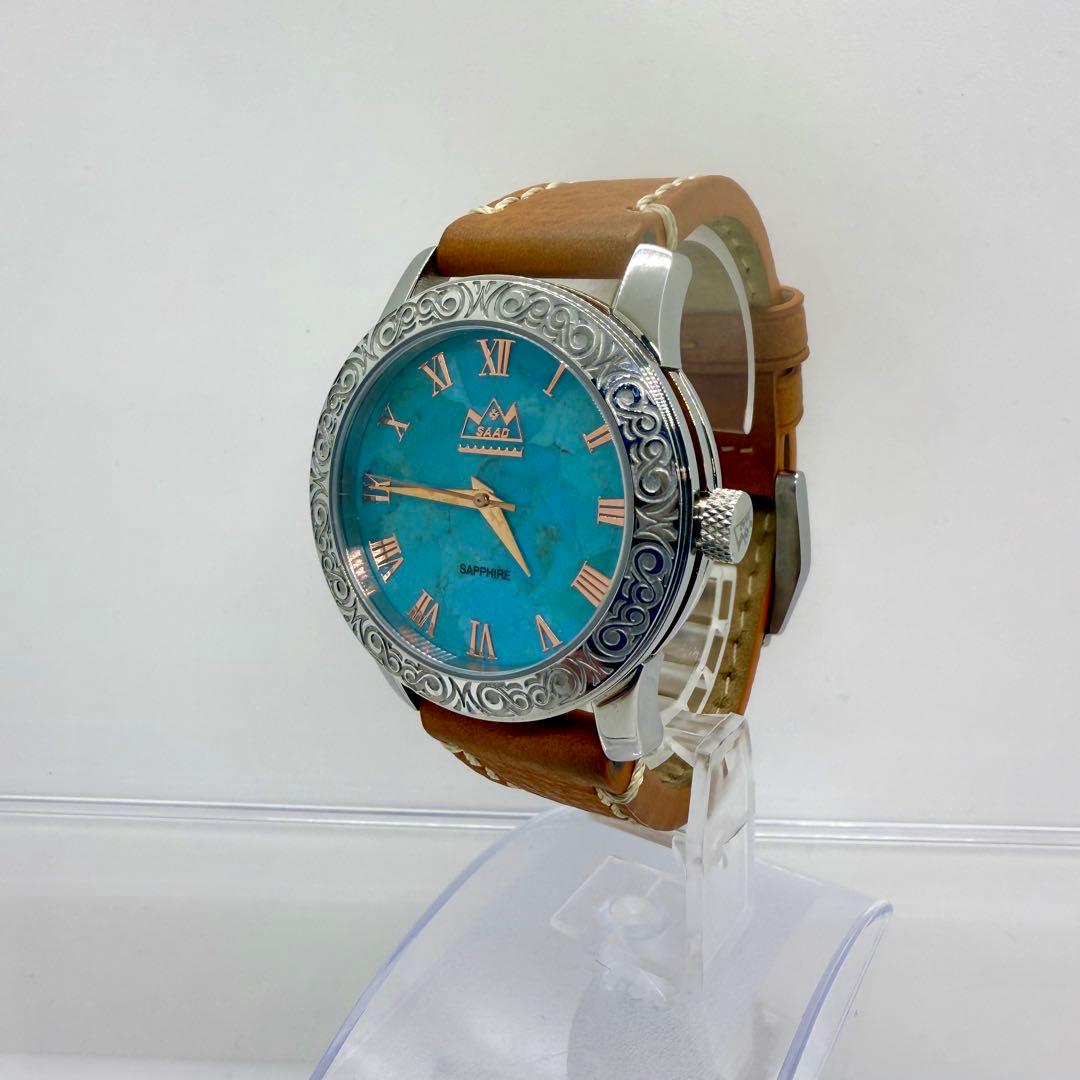 【新品電池 可動品】SAAD ターコイズ　腕時計　サード　天然石