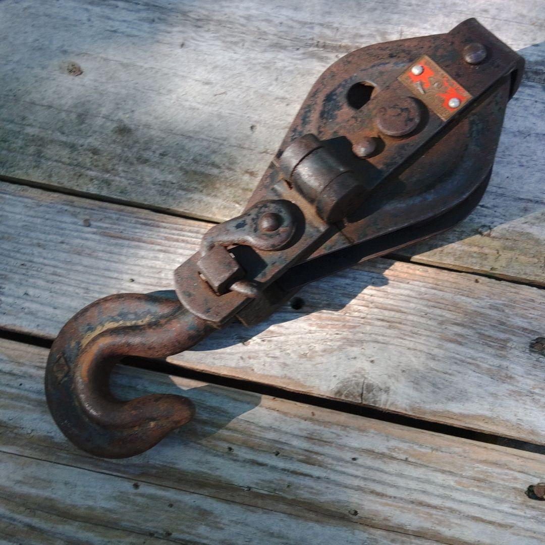 昭和レトロ　万力と滑車