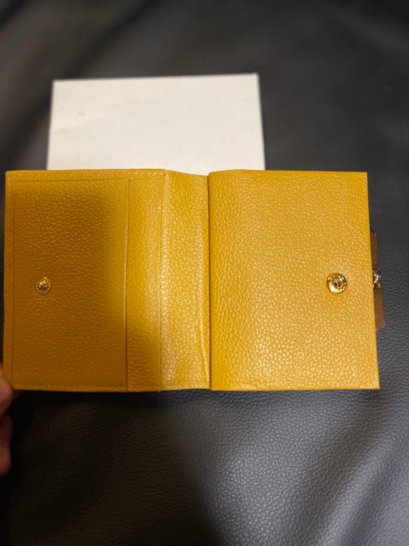 即日発送]皇居　本革がま口財布　黄色イエロー　新品未使用