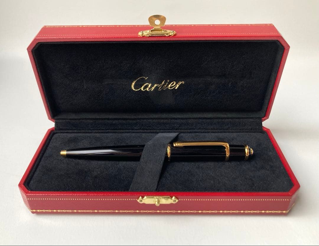 カルティエ　ディアボロドゥ　ブルーカボション　ブラックコンポジット　ボールペン