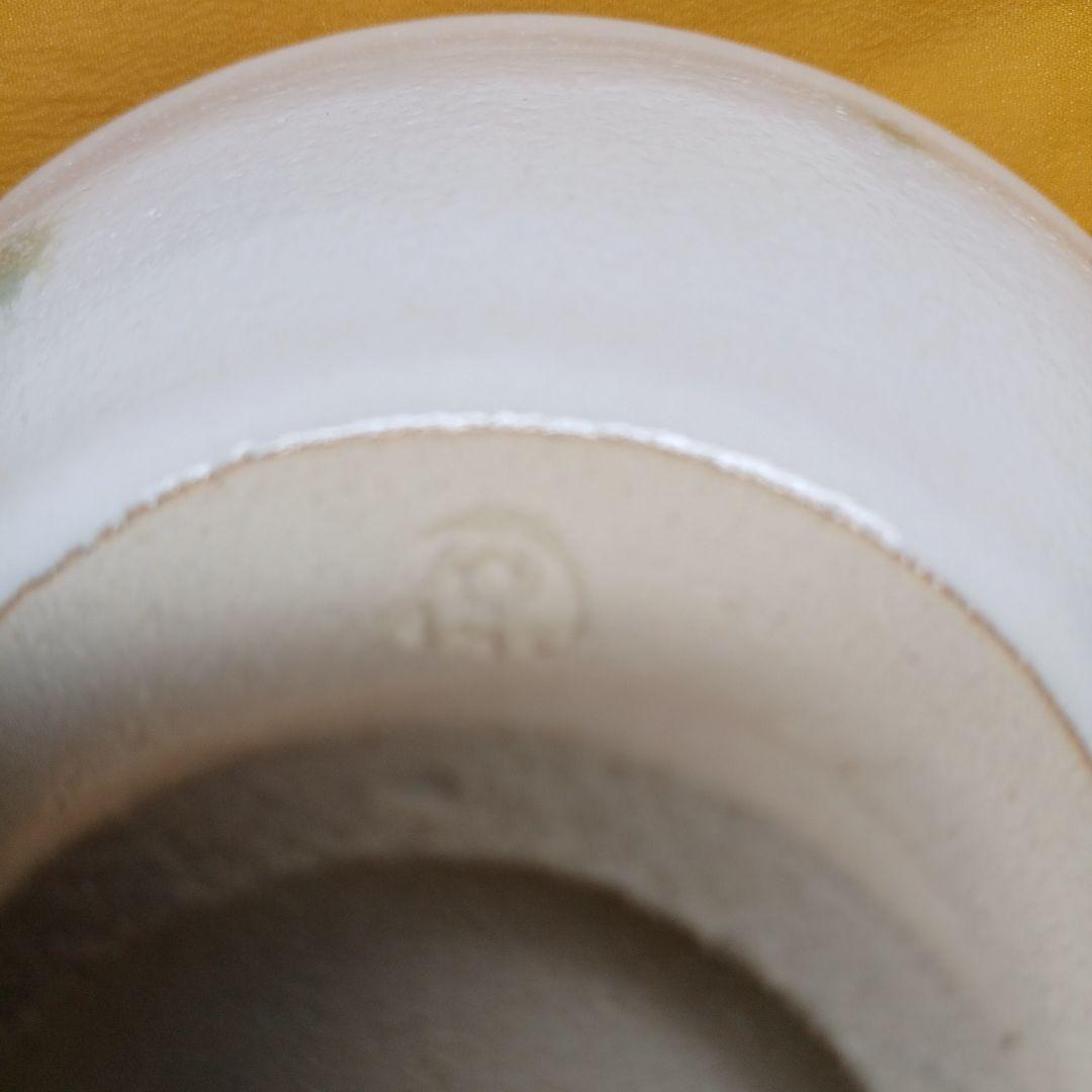 美品　清水保孝　白釉緑彩　茶碗 共箱付き