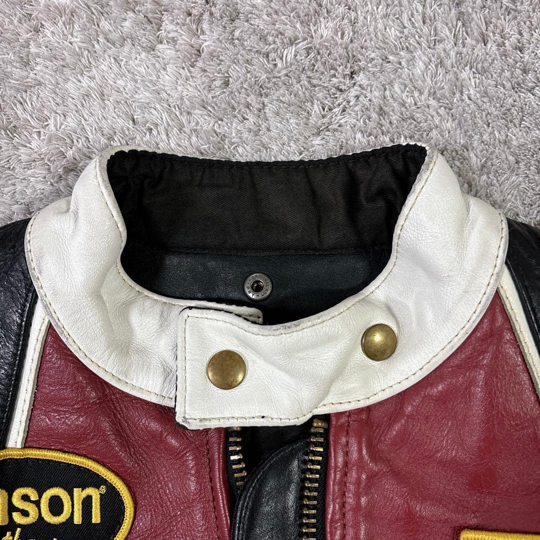 希少 VANSON USA製 レーシング レザージャケット 42 XL ワッペン