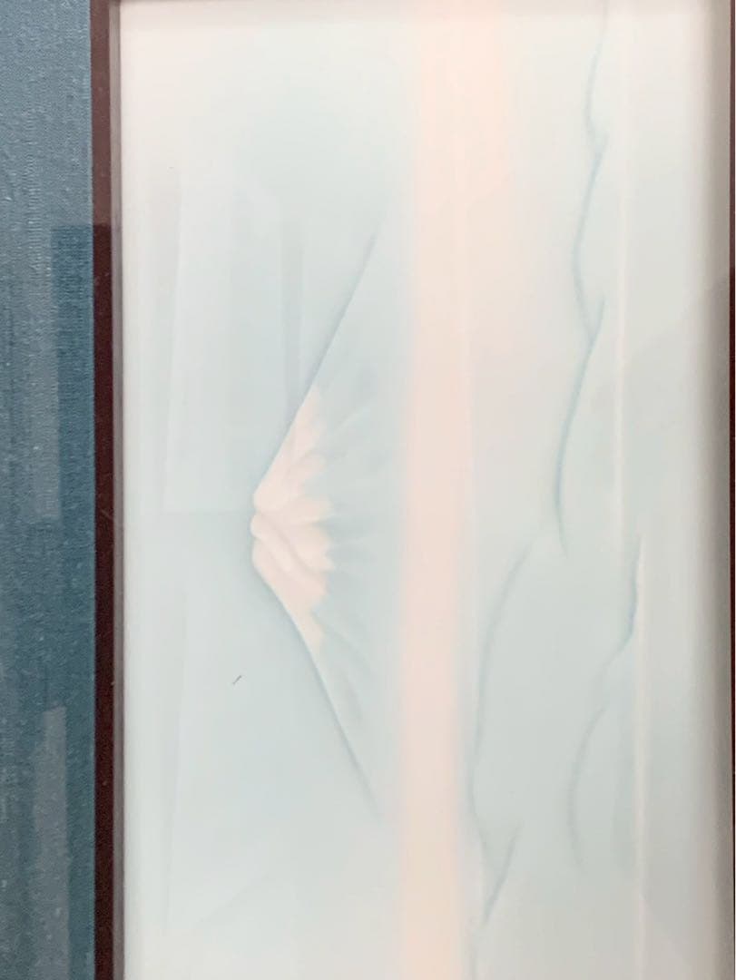 富士山の絵が入った額縁 白磁 陶器