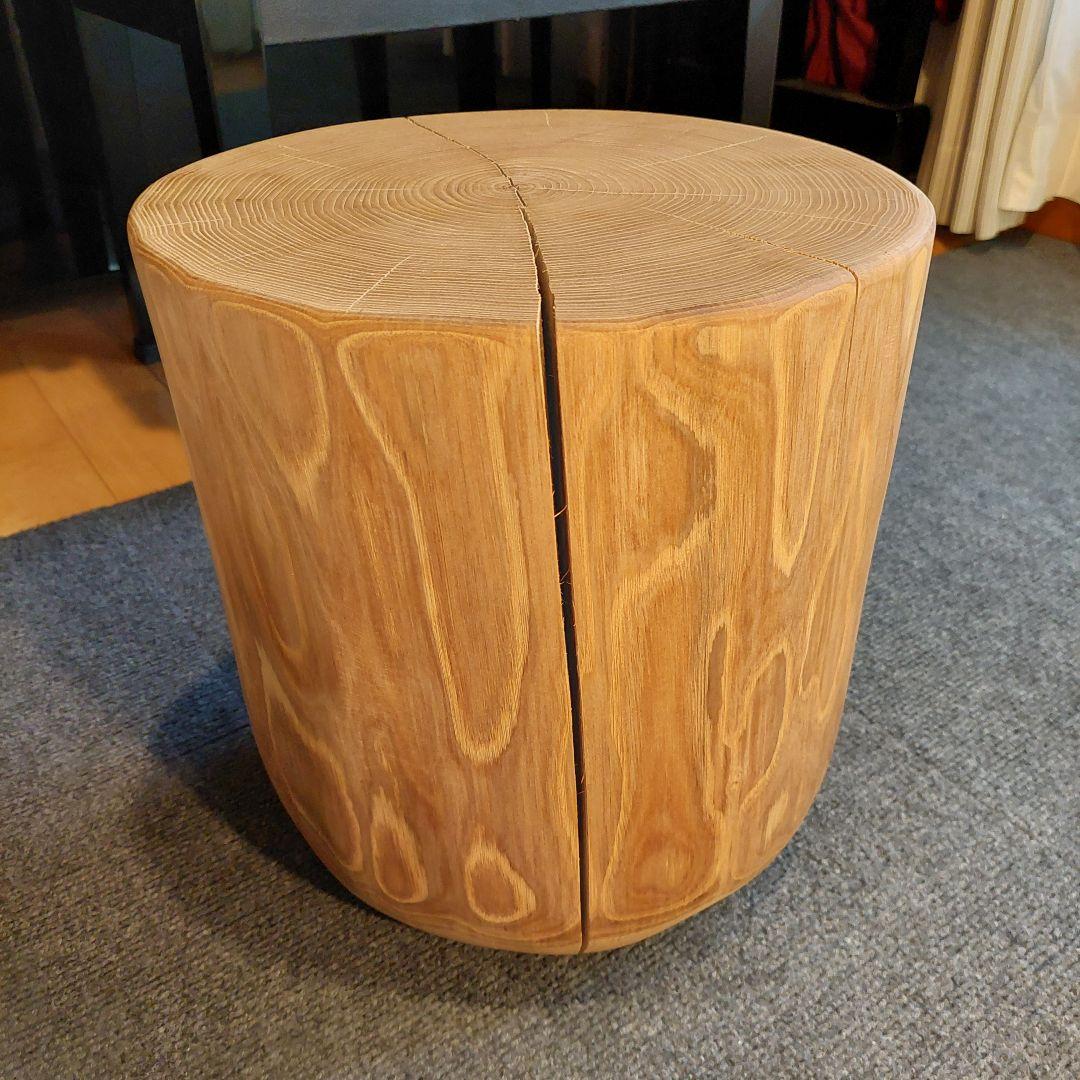 k098　栗 天然木 切り株 丸太 椅子 スツール テーブル 高さ約33㎝