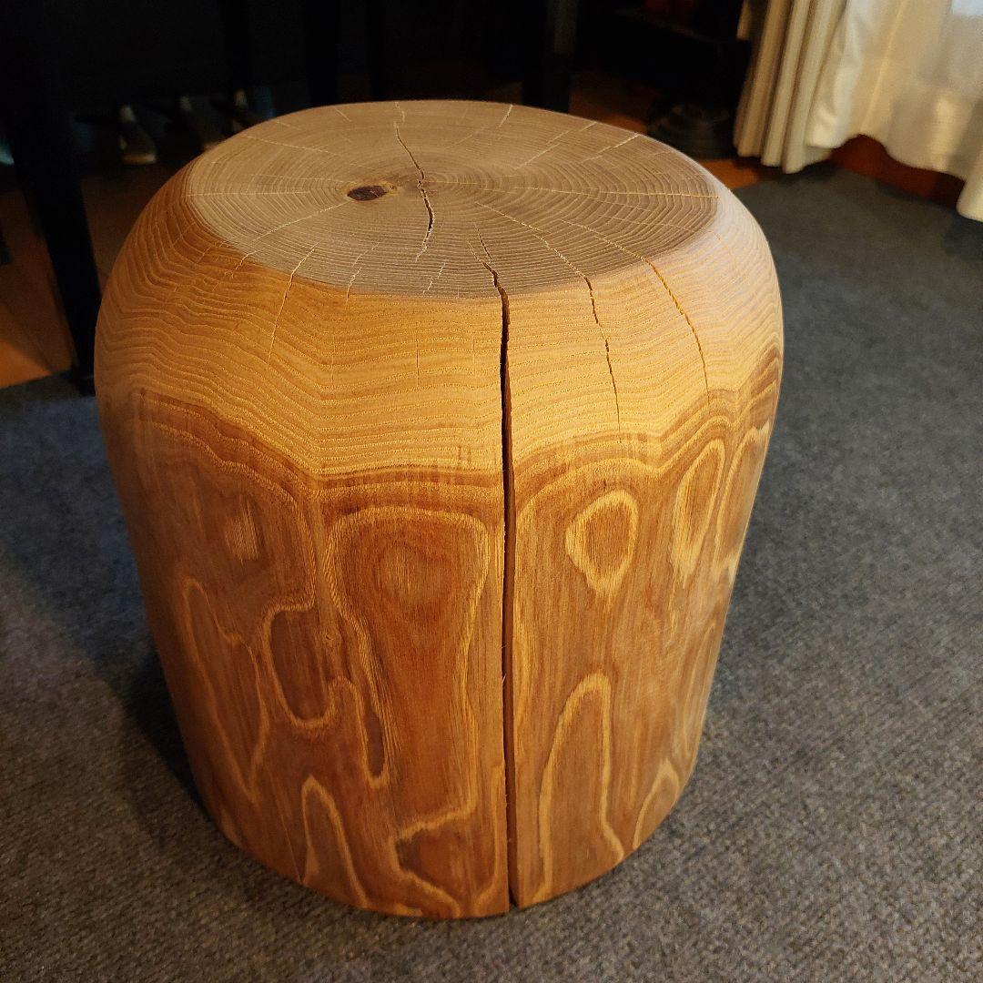 k098　栗 天然木 切り株 丸太 椅子 スツール テーブル 高さ約33㎝