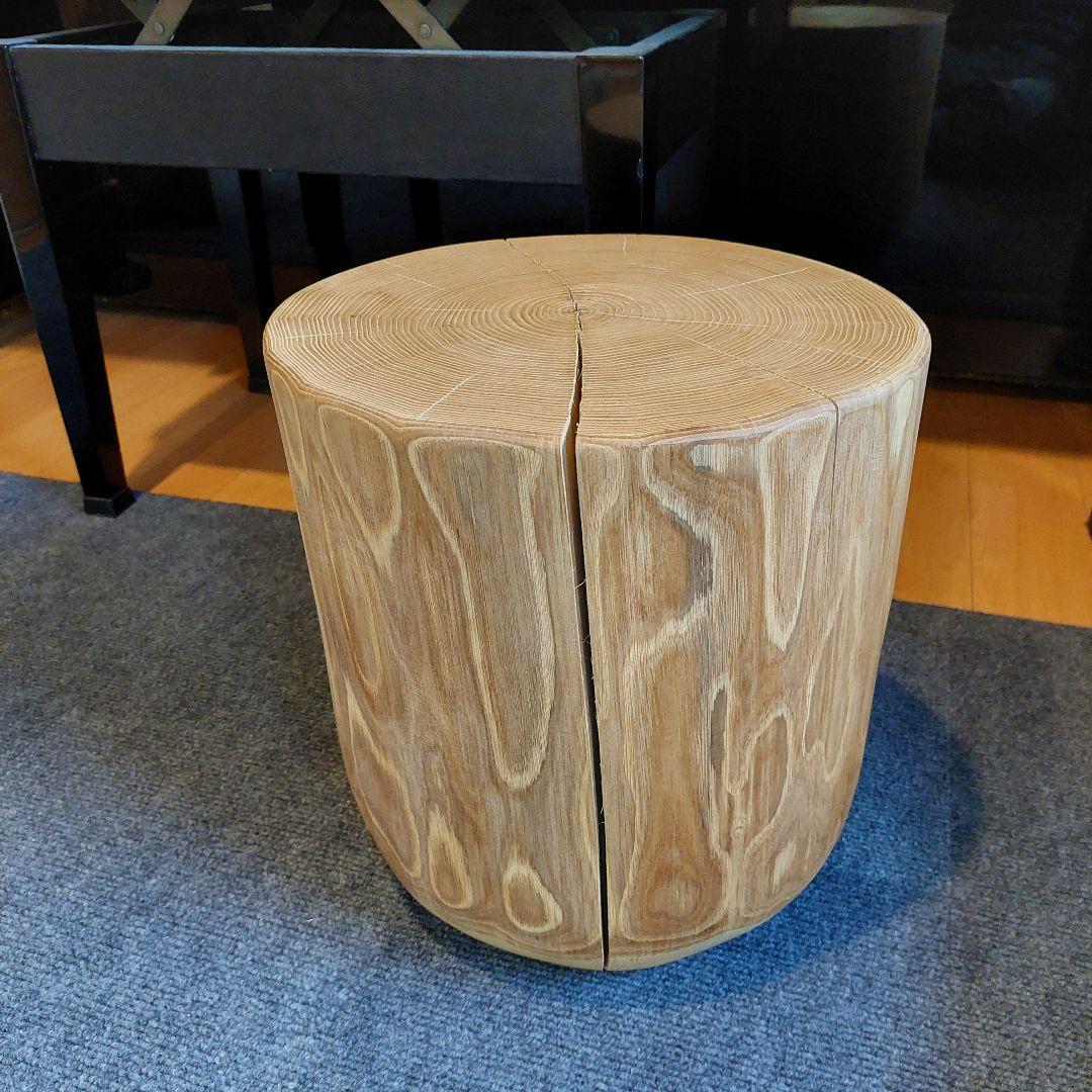 k098　栗 天然木 切り株 丸太 椅子 スツール テーブル 高さ約33㎝