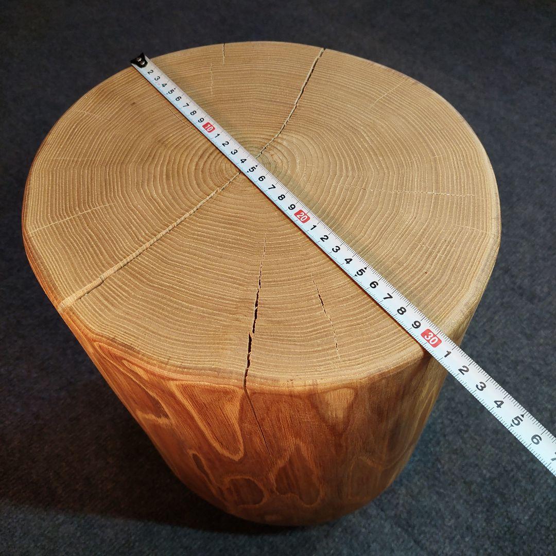 k098　栗 天然木 切り株 丸太 椅子 スツール テーブル 高さ約33㎝