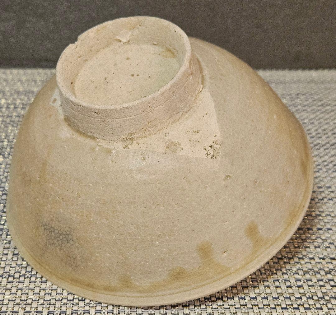 李氏朝鮮時代　李朝白磁　径約15.6cm碗　 茶碗　菓子鉢　茶道具　韓国古陶磁器