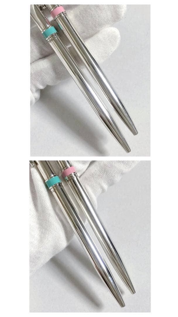 ティファニー Tクリップ ボールペン ブルー ピンク 2本 silver925