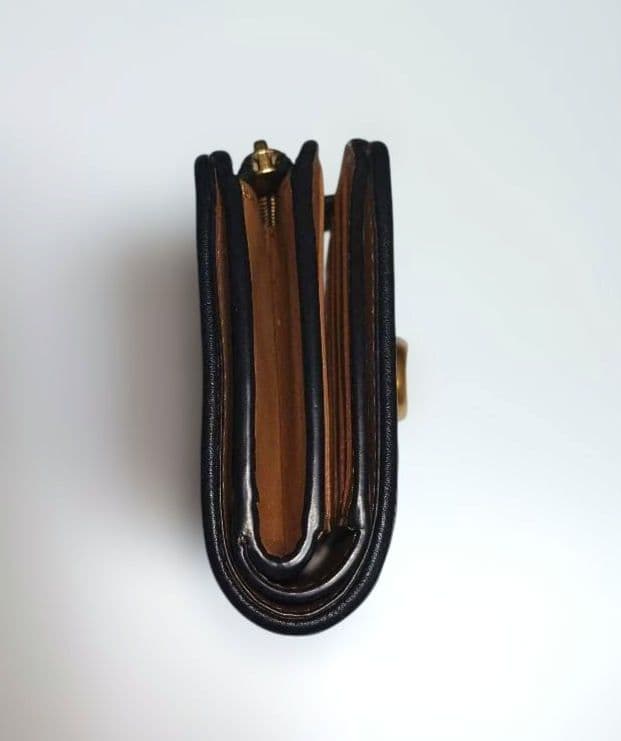 美品　COACH コーチ 二つ折り財布 タビー ミディアム ウォレット 　黒