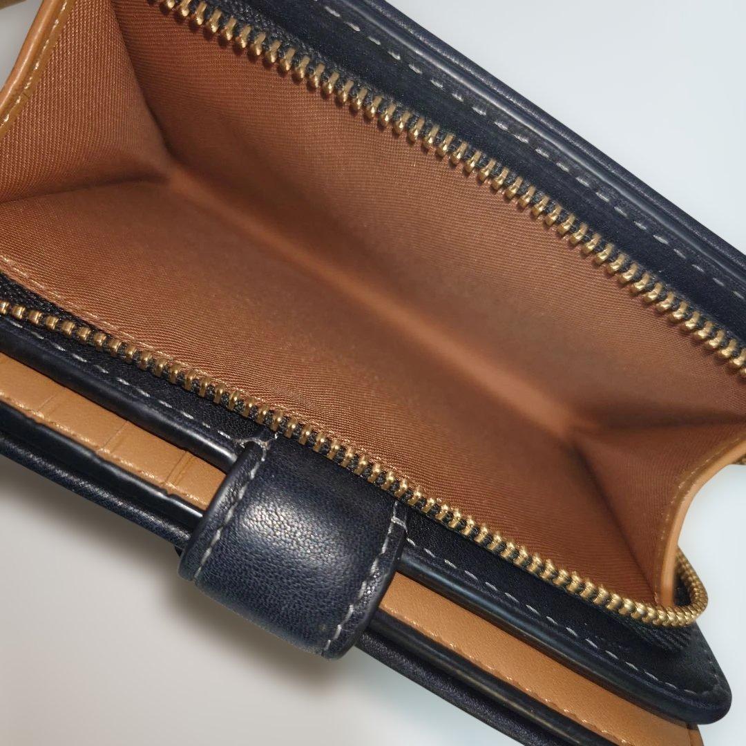 美品　COACH コーチ 二つ折り財布 タビー ミディアム ウォレット 　黒