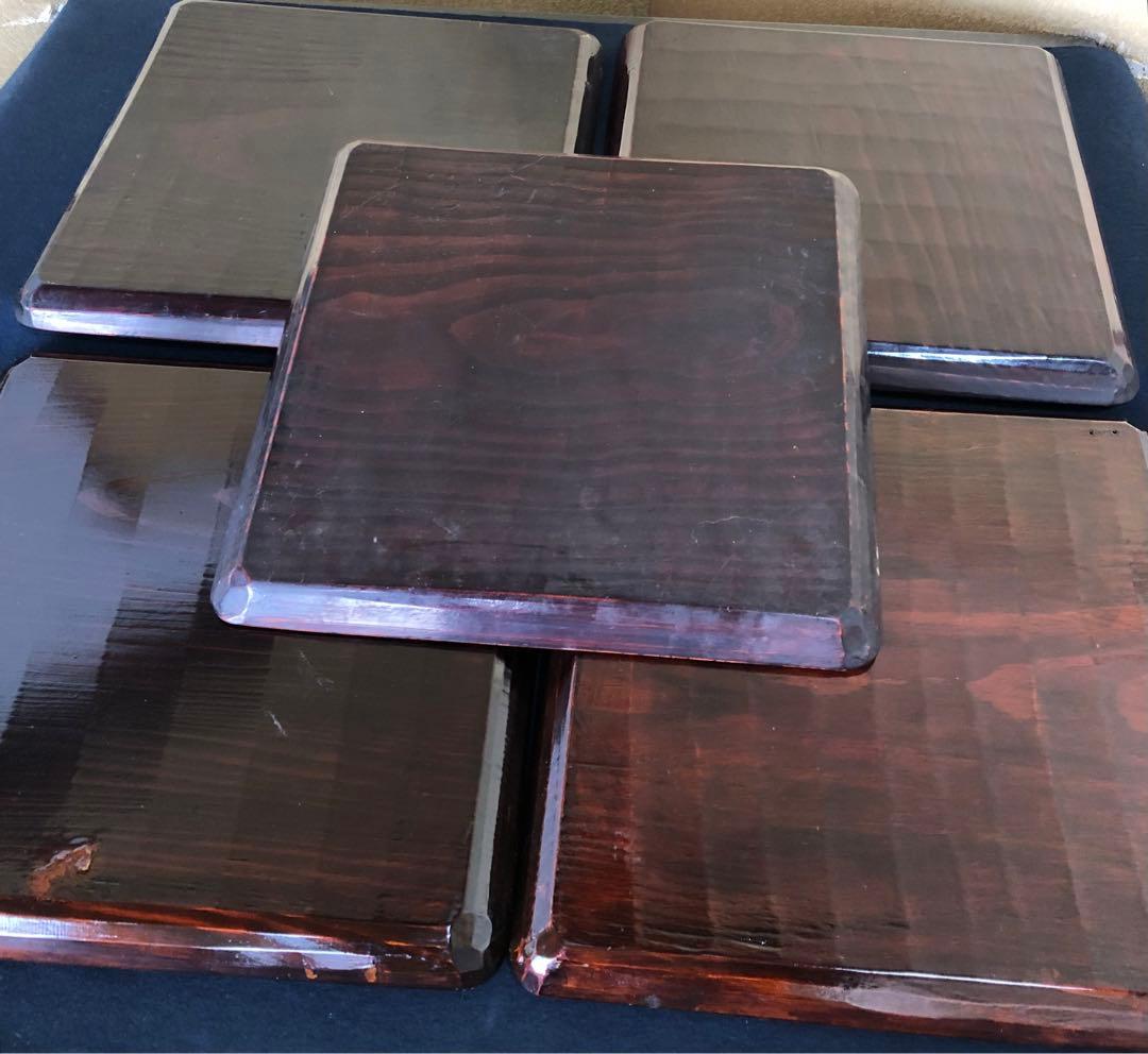 割引❗️《R》伝統工芸 讃岐彫 四方膳 讃岐膳5客 刳抜　251007あ7