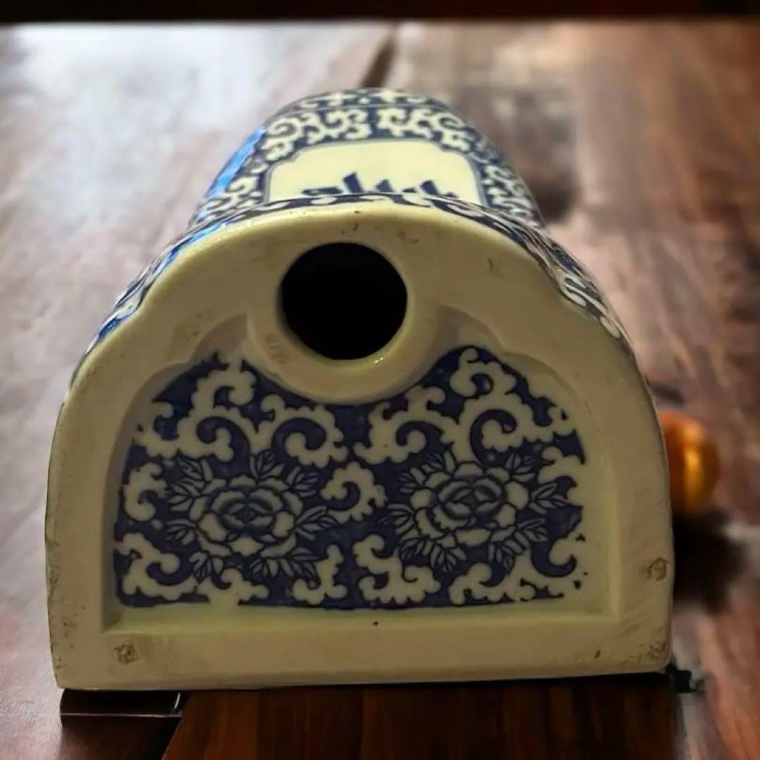 古伊万里 陶枕 陶磁器 枕型置物 染付け 藍色 珍品 骨董 アンティーク まくら