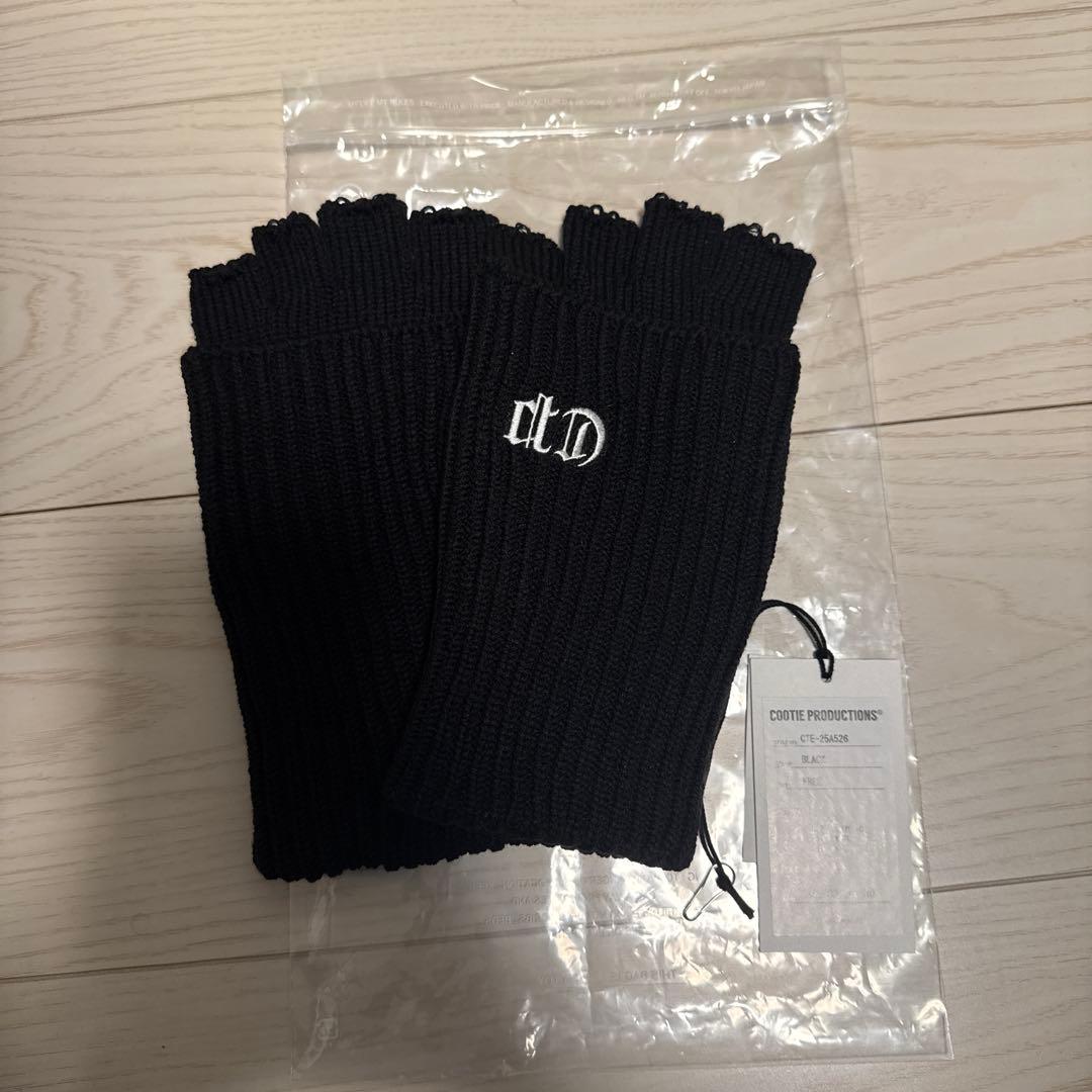【新品未使用】COOTIE フィンガーレス ニットグローブ　ブラック