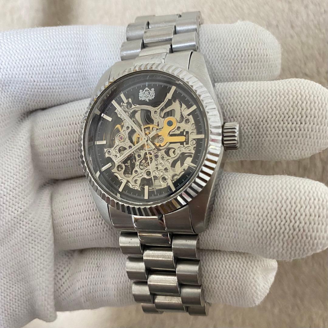 ORIENT EXPRESS スケルトン 自動巻き 腕時計 ステンレスベルト