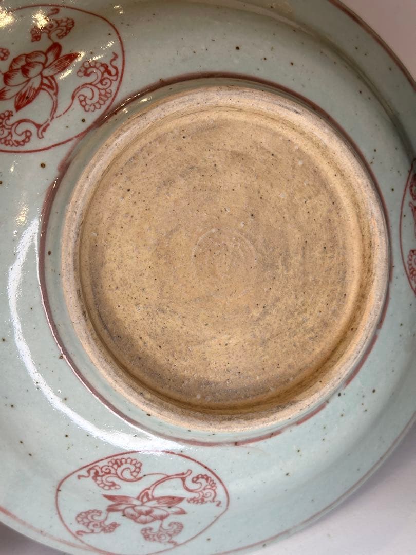 中国 明時代 釉裏紅 荷花文 皿 古陶磁 骨董品 美術品