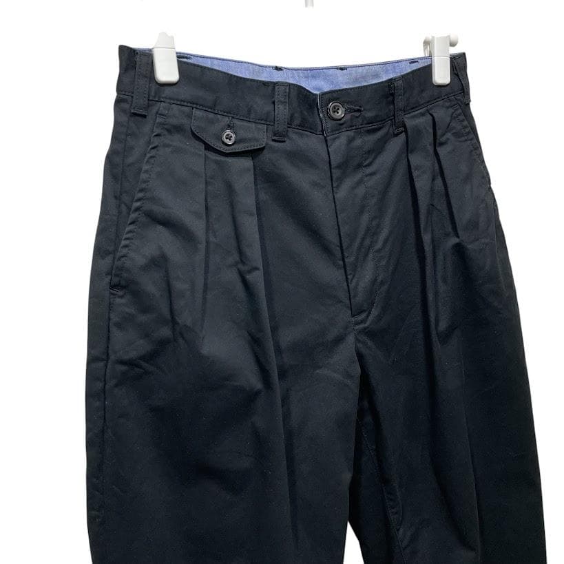 S ブラック ビームスプラス 2タック ワイド チノ BEAMS PLUS